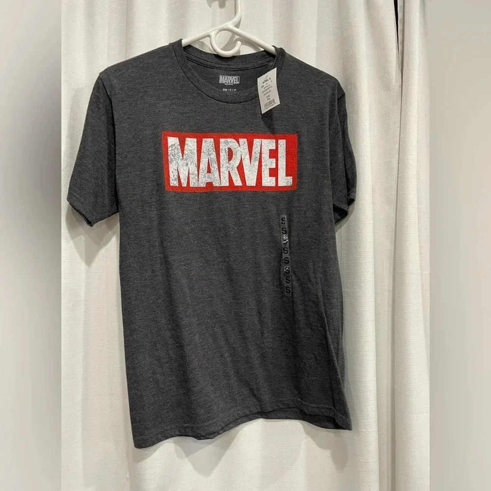 NWT Marvel Logo T-Shirt Marvel Grey Size Small